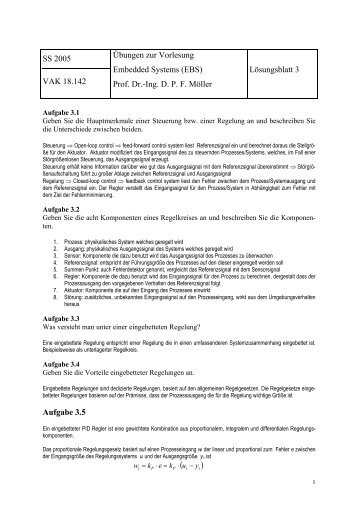 (EBS) Prof. Dr.-Ing. DPF Möller Lösungsblatt 3 Aufgabe 3.5