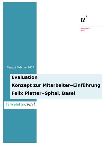 Evaluation Konzept zur Mitarbeiter–Einführung ... - Universität Bern