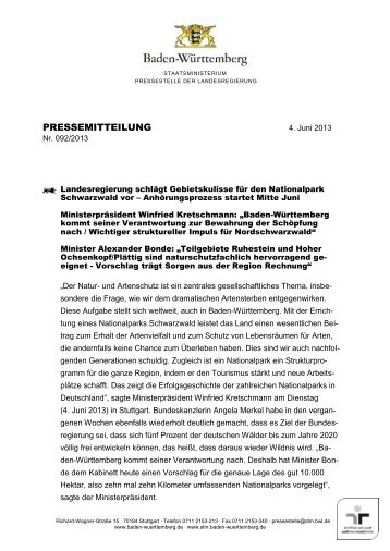 Pressemitteilung (PDF) - Ministerium für Ländlichen Raum und ...