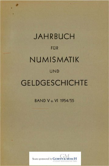 1954-1955 Band V-VI - Bayerische Numismatische Gesellschaft
