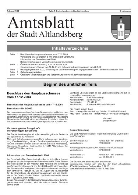 Amtsblatt 01/2004 - Altlandsberg
