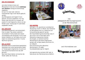 Silentium Faltblatt SKF - Maristenschule