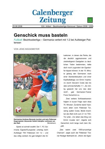 Genschick muss basteln - 1. FC Germania E / L
