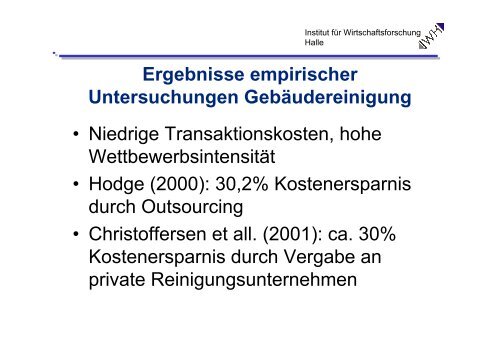 (IWH Halle): Effizienz und Privatisierung kommunaler Leistungen