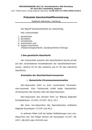 Pränatale Geschechtsdifferenzierung - Sga-syndrom.de