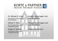 Dr. Michael S. Korte Aktuelle Steuerfragen rund ... - Korte & Partner