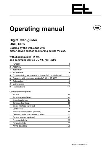 Operating manual - Erhardt+Leimer