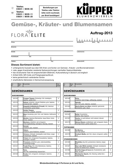 Portionstueten Flora Elite - Kuepper-bulbs.de