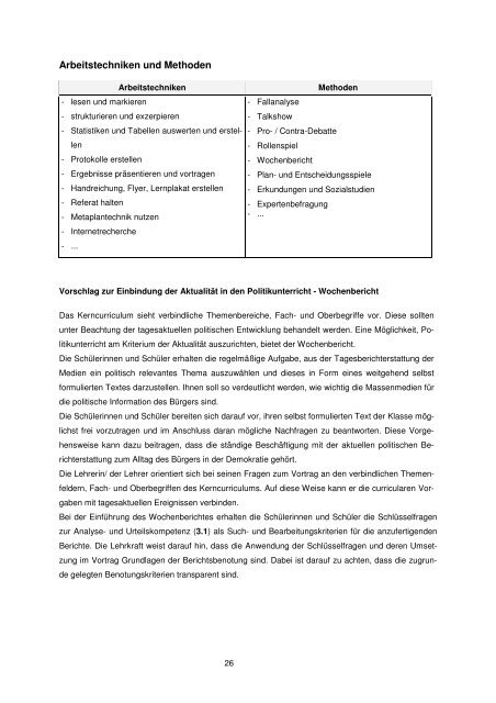 Kerncurriculum für die Realschule Schuljahrgänge 7 - 10 Politik ...