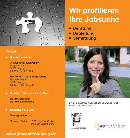 Wir profilieren Ihre Jobsuche - L2 agentur für taten