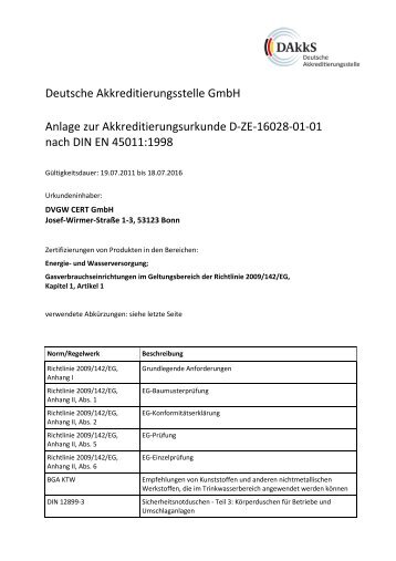 Anlage - DVGW CERT GmbH