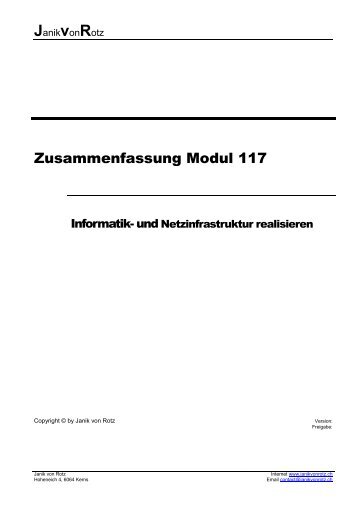 Modul 117_Informatik- und Netzinfrastruktur ... - Janik von Rotz
