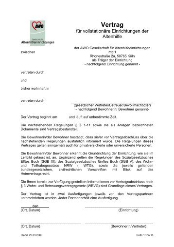 Vertrag - AWO Altenzentrum Weilerswist