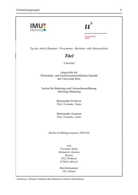 Formale Richtlinien V.2.1 - IMU - Marketing - Universität Bern