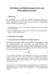 Ermittlung von Molekulargewichten aus Viskositätsmessungen