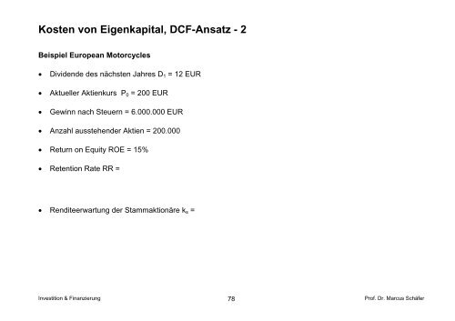 Investition & Finanzierung - von Prof. Dr. Marcus Schäfer