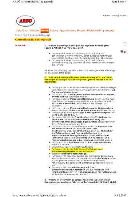 Seite 1 von 4 ARBÖ :: Kontrollgerät/Tachograph 04.05.2007 http ...