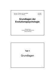 Grundlagen der Evolutionspsychologie