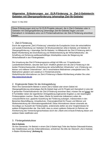 ehemalige Ziel-5b-Gebiete - Baden-Württemberg