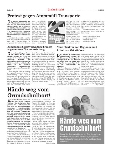 Ausgabe 4/2011 - DIE LINKE. Thüringen