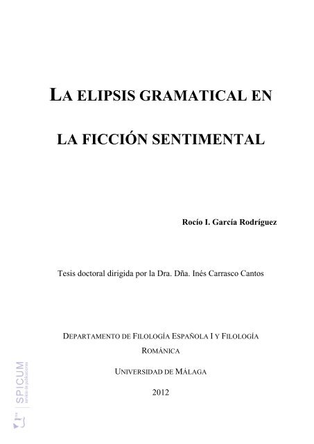 La elipsis gramatical en la ficción sentimental - Repositorio ...