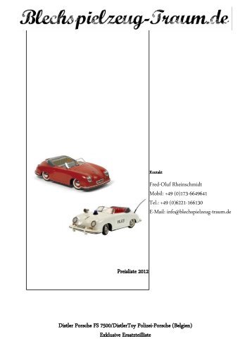 +49 (0)6221-166130 Preisliste 2012 Exklusive Ersatzteilliste ...