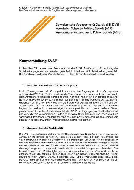 Tagungsdokumentation - SVSP
