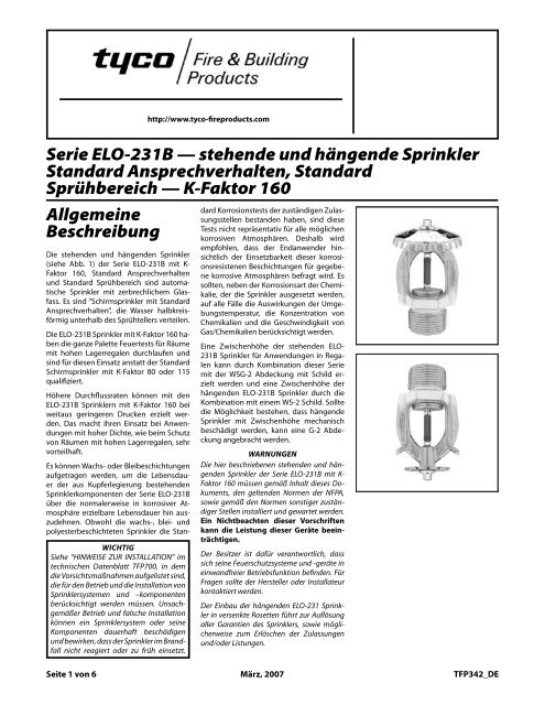 Serie ELO-231B - Tyco Fire Products