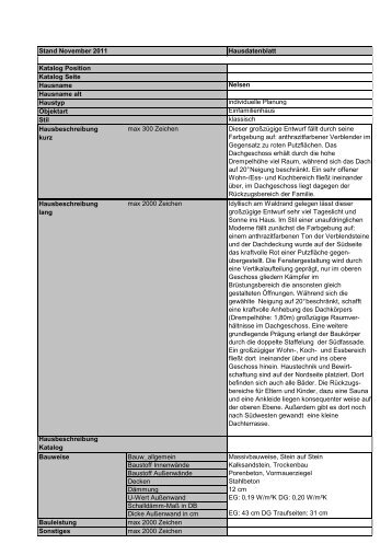 Datenblatt Nelsen - Baumeister Haus