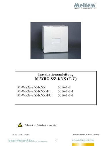 Installationsanleitung M-WRG-S/Z-KNX (F, C) - Meltem