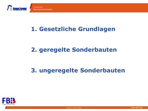 1. Gesetzliche Grundlagen - Fachbereich - Bauingenieurwesen