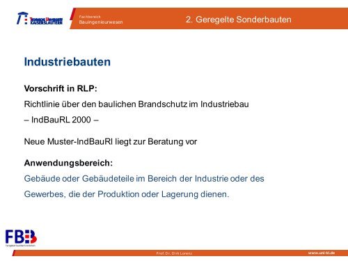 1. Gesetzliche Grundlagen - Fachbereich - Bauingenieurwesen