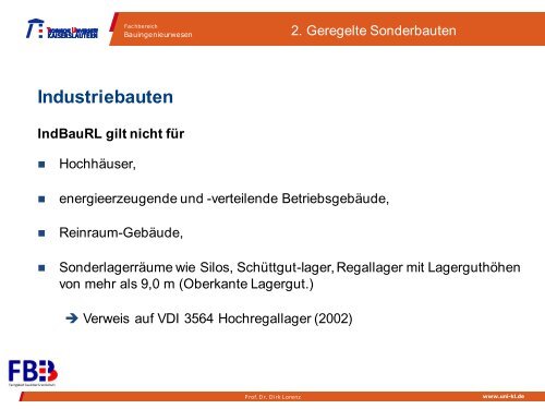 1. Gesetzliche Grundlagen - Fachbereich - Bauingenieurwesen