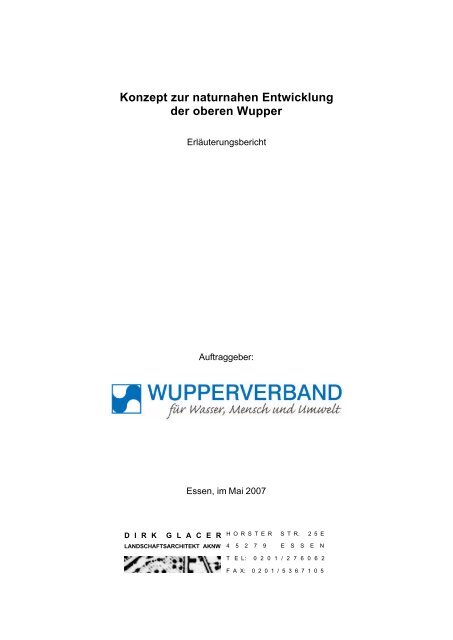 Erläuterungsbericht 3,2 MB pdf - Wupperverband