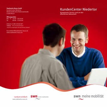 Flyer KundenCenter Niedertor - Stadtwerke Neuss