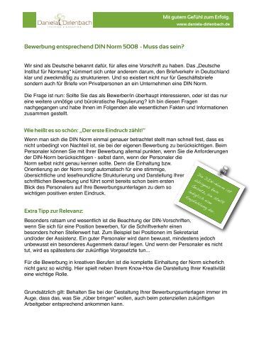 Normgerechte Bewerbung Din 5008 Daniela Dirlenbach Briefpapier Din