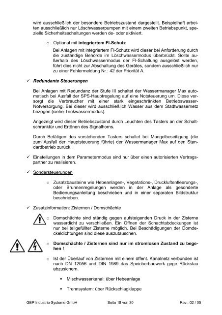 Betriebs- und Installationsanleitung - Gep-h2o.de