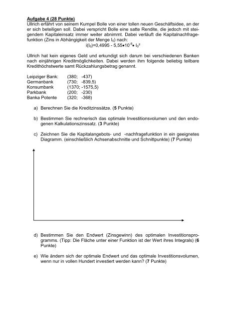 April - Finanzierung & Investition - TU Berlin