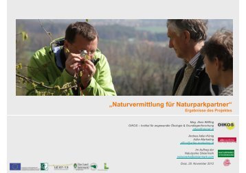 „Naturvermittlung für Naturparkpartner“ - Naturparke Steiermark