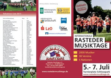 Flyer - Rasteder Musiktage