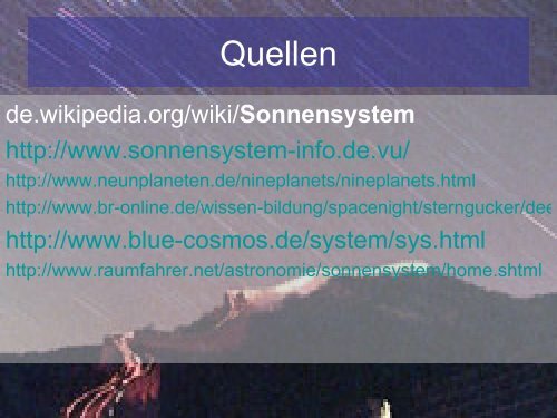 Unser Sonnensystem - Index of