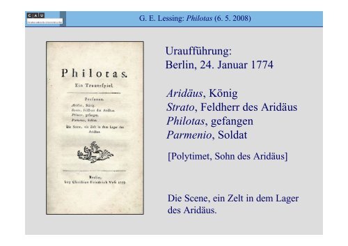 IV. Philotas - Literaturwissenschaft-online