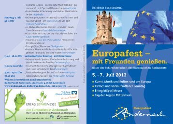 Flyer zum gesamten Europafest - Region Mittelrhein