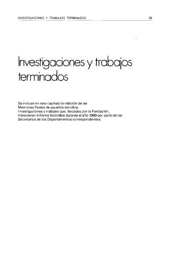 investigaciones y trabajos terminados - Fundación Juan March