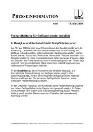 PRESSEINFORMATION vom 12. Mai 2006 Freilandhaltung für ...