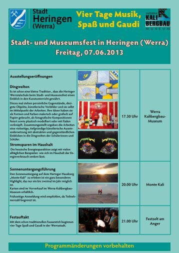 Programm vom 07.06.2013 auf einen Blick - Stadt Heringen