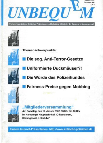 Unbequem Nr. 46/47 - Kritische Polizisten