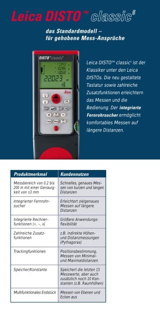 Datenblatt DISTO classic