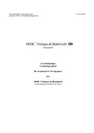 Düsseldorf Unvollständiger Verkaufsprospekt für ... - HSBC Trinkaus