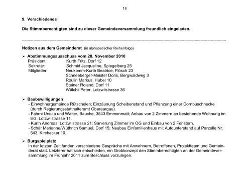 Einwohnergemeinde Rütschelen November 2010 Vorwort des ...